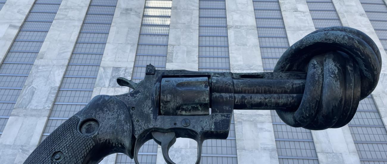 gun at UN Headquarters