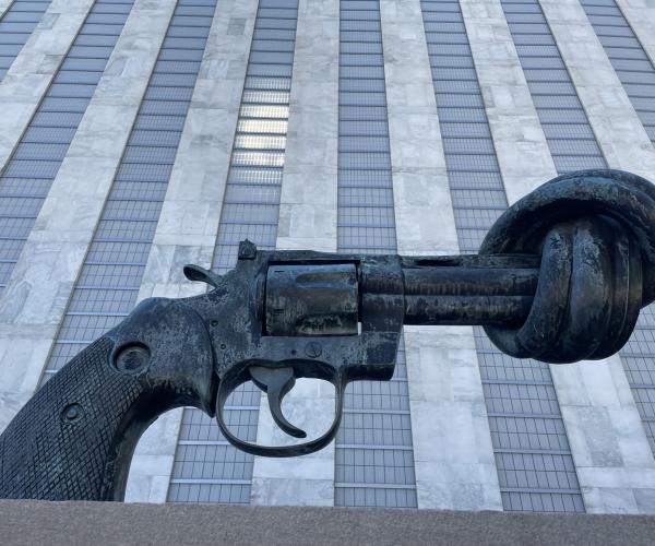 gun at UN Headquarters